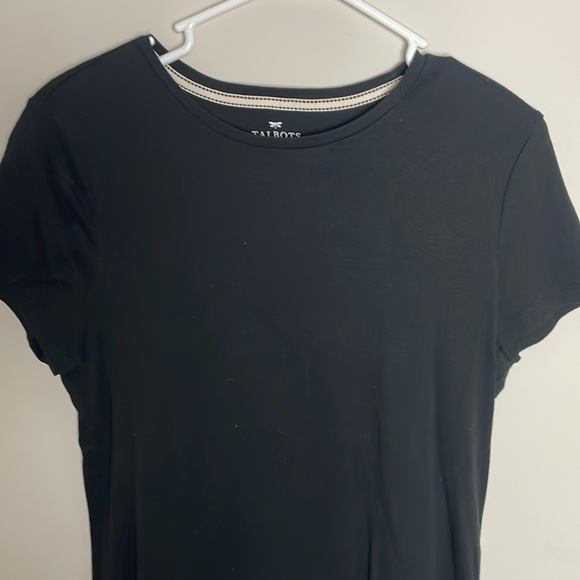 Talbots Black Short Sleeve Tee- Large - Picture 2 of 9